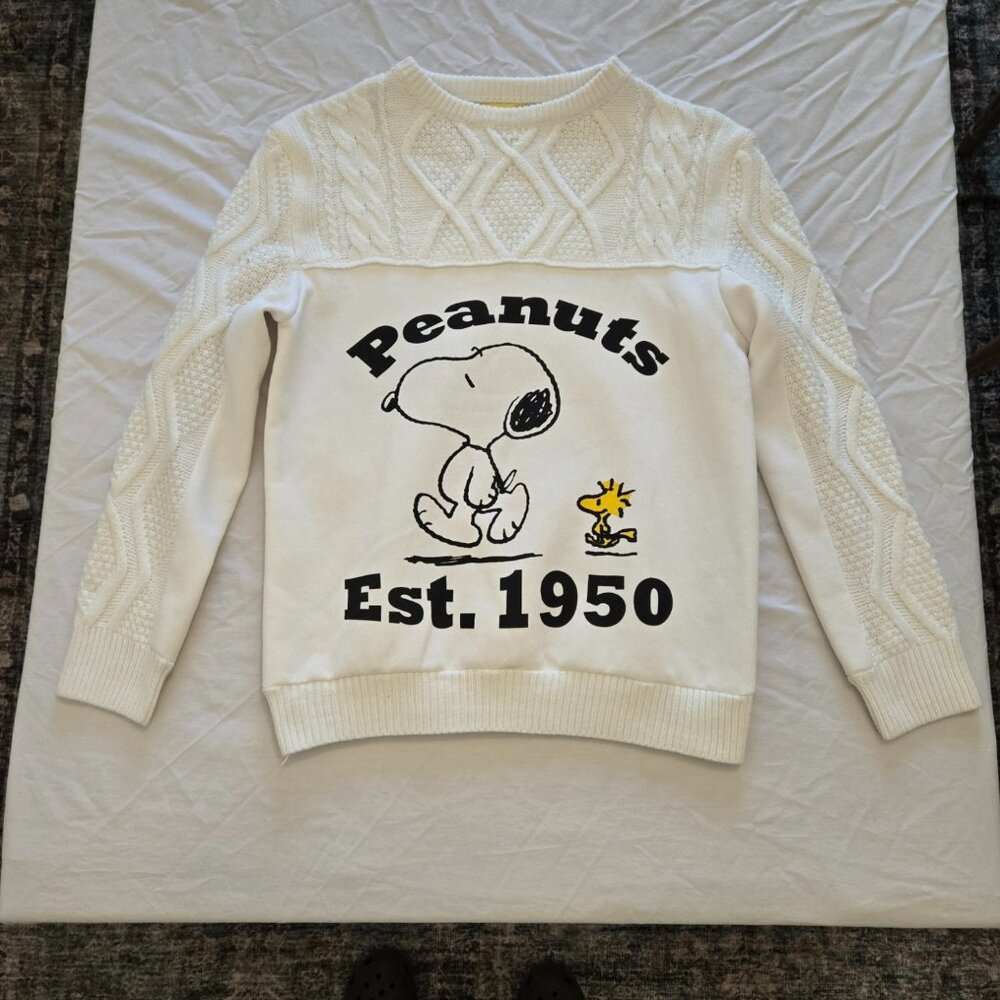 Peanuts | Snoopy Woodstock White Knit Graphic Sweater | Size S